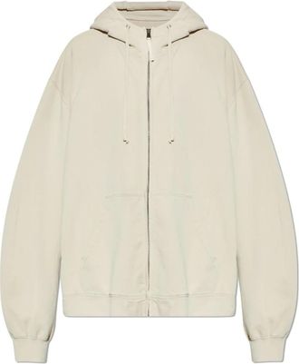 Maison Margiela Numbers Oversized Zip Hoodie - Heren - Vesten met rits - Beige - XS - Katoen - Hoodies & sweatvesten