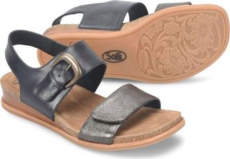 S&ouml;fft Womens Peggie Sandals In Black/ Dark Pewter