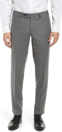 Ted Baker Jerome Flat Front Wool Dress Pants in Light Grey at Nordstrom, Size 36