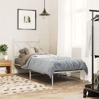 vidaXL Giroletto con Testiera Metallo Bianco 80x200 cm - Vidaxl