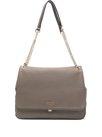 Twin-Set chain-strap flap shoulder bag - women - Polyurethane - One Size - Brown
