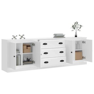 Berkfield Home Sideboards 3 pcs White Engineered Wood