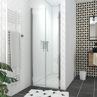 Aurlane Pack Mampara De Ducha 90x200 Cm + Plato De Ducha Alicatado 90x160 Recuperable