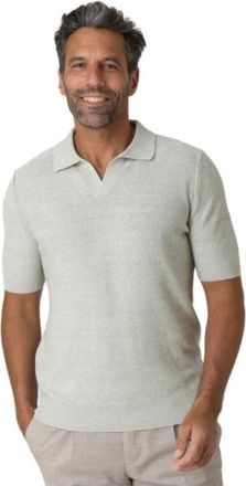 Gran Sasso Polo zeegroen met skipper kraag van gehaakte stof - Heren - Polos - Groen - 4XL - Tops