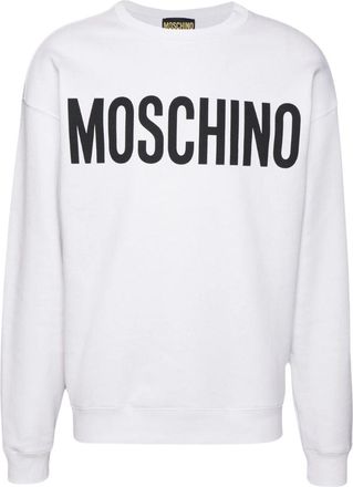 Moschino Mens Bold Logo White Jumper Cotton - Size Small