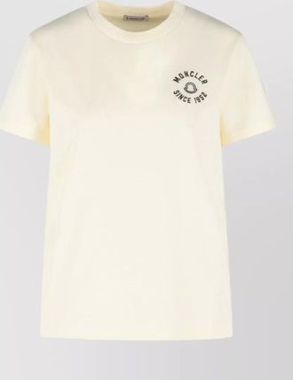 Moncler logo cotton t shirt short sleeves crew neck