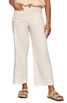 Sanctuary Soft Marine High Waist Wide Leg Crop Cotton Pants in Collagen White at Nordstrom, Size 24