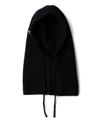 Prada triangle-logo balaclava - Black