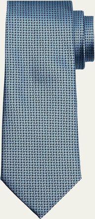 Ermenegildo Zegna Mens Tonal Geometric Jacquard Tie