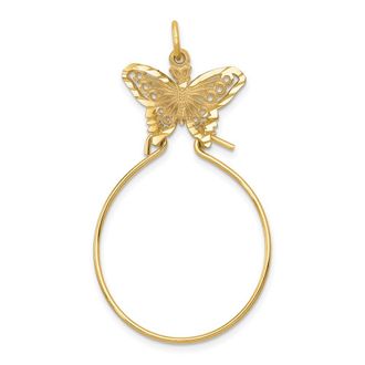 Diamond2Deal 14k Yellow Gold Butterfly Holder Charm