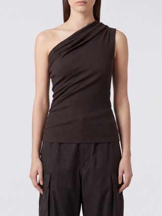 Rick Owens Draped One-Shoulder Virgin Wool Top