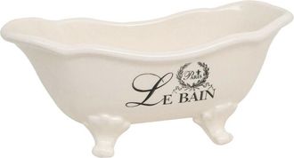 Biscottini International Set 2 Joyeros Contenedores Para Accesorios De Ba&ntilde;o Multifuncionales De Porcelana Blanca Le Bain Paris L25,6xpr12,7xh11,5 Cm