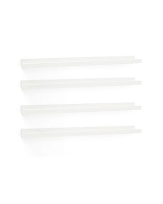 Deco Wood Pack 4 estantes de madera maciza flotante tono blanco 100x7cm