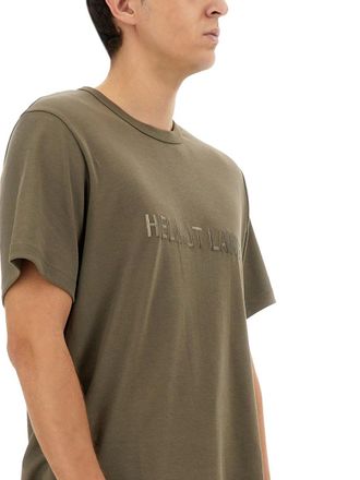 Helmut Lang Logo-Embroidered Cotton T-Shirt - Beige
