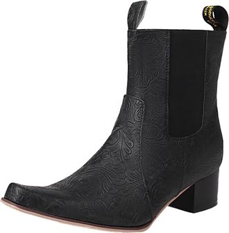 Generic Winter 2023 European Style Womens Ankle Boots Pointed Toe Design with Low Thick Heel and Extra Wide Elastic Comfort Fit Leather Footwear (Black, 5. 5)