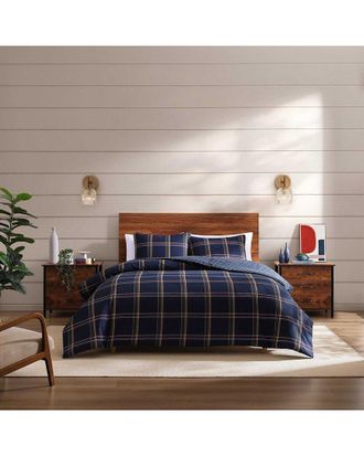 Tommy Hilfiger Beacon Plaid 100% Cotton Printed Cotton Percale Duvet Set