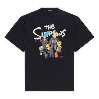 Balenciaga x THE SIMPSONS Oversized Cotton T-Shirt Black 676589TLVG71000