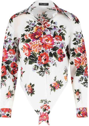 Dolce & Gabbana Fiori White Cotton Shirt