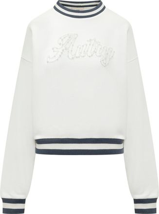 Autry White Embellished Crew Neck Sweatshirt