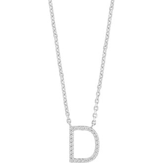 Effy Sterling Silver Diamond D Initial Pendant Necklace at Nordstrom Rack, Size 18