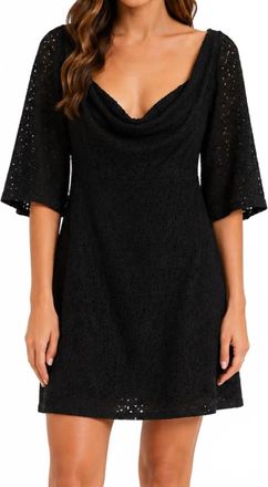 Free People Off Shoulder Lace Dress In Black