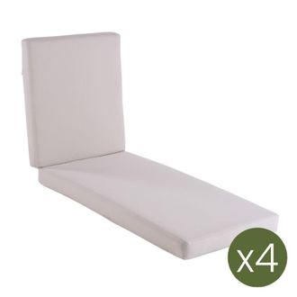 ED&Egrave;N JARD&Iacute; Pack de 4 cojines para tumbona olefin crudo 190x60x10 cm