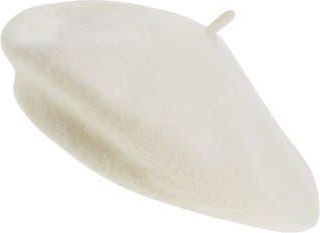 Nordstrom Wool Blend Beret in Ivory Eggnog at Nordstrom Rack