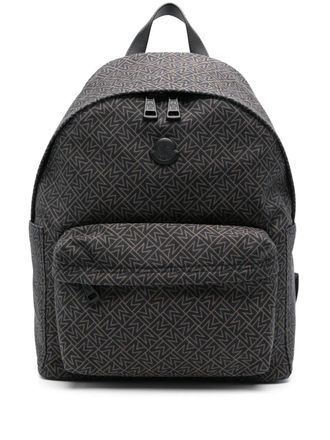 Moncler monogram-print backpack - Blue