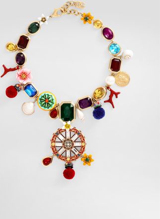 Dolce & Gabbana Carretto Wheel Necklace - Woman Bijoux Multi-colored Metal Onesize