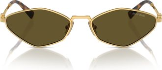 Miu Miu 0mu 56zs Angular Gold Metal Sunglasses