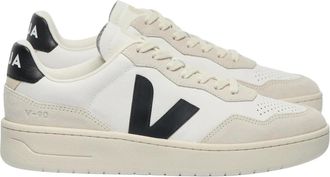 Veja Witte leren sneakers met zwarte accenten - Dames - Sneakers - Veelkleurig - 37 EU - Leer - Schoenen