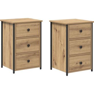 vidaXL Armario De Noche Con Caj&oacute;n Marr&oacute;n Madera S&oacute;lida Recuperada Vidaxl
