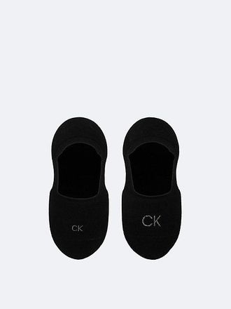 Calvin Klein 2 Pack Soft Cotton Shiny Logo Invisible Socks