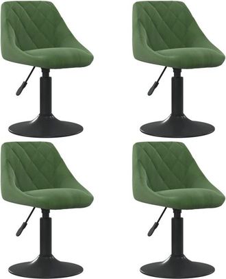 vidaXL Sillas De Comedor Giratorias 4 Uds Terciopelo Verde Oscuro Vidaxl