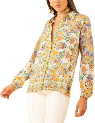 Hale Bob Azariah Long Sleeve Silk Top