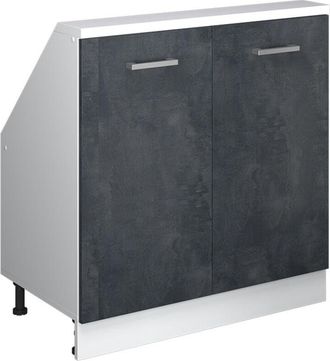 Vicco Armario Para Techo Inclinado Rion, Hormig&oacute;n Negro/blanco, Con 2 Puertas, Vicco