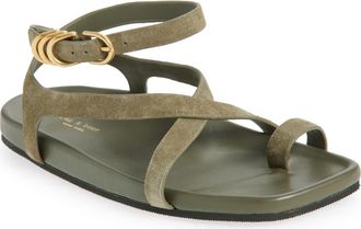 Rag & Bone Rue Ankle Strap Sandal in Olive Suede at Nordstrom, Size 5.5Us