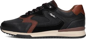 Australian Footware Zwarte Leren Stijlvolle Sneakers voor Mannen - Heren - Sneakers - Zwart - 45 EU - Leer - Schoenen