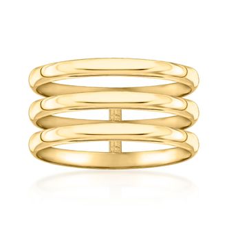 Ross-Simons Italian 14kt Yellow Gold 3-Row Ring
