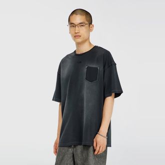 Diesel Faded T-shirt with ripped pocket detail - T-Shirts - Man - Black