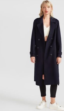 Belle & Bloom Front Runner Belted Coat in Navy at Nordstrom, Size X-Small