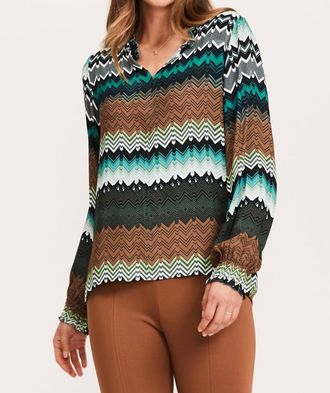 Tyler Böe Alicia Crepe Chevron Blouse In Multi