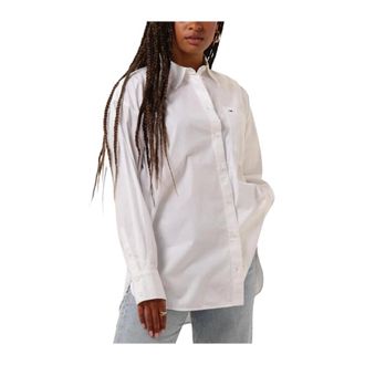 Tommy Jeans Overhemden, Dames, Wit, S, Witte Elegante Blouse