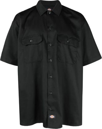 Dickies logo-patch short-sleeved shirt - men - Cotton/Polyester - S - Black