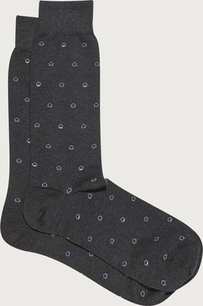 Ferragamo Men Medium Gancini jacquard sock Grey