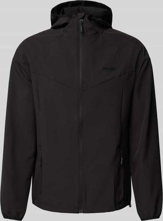 Review Softshell-Jacke mit Label-Print in Black, Größe L