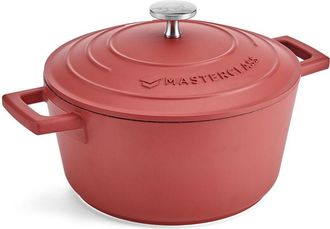 MasterClass Cazuela Peque&ntilde;a Con Tapa 2,5l/20 Cm, Aluminio Fundido Ligero, Apta Para Horno Y Placa De Inducci&oacute;n, Rojo
