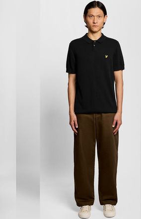 Lyle & Scott Mens Short Sleeve Polo in Black Cotton - Size X-Large
