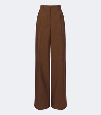 Stella McCartney Wool and silk wide-leg pants