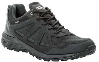 Jack Wolfskin Wanderschuh JACK WOLFSKIN WOODLAND 2 TEXAPORE LOW M, Herren, Gr. 42,5, schwarz, Synthetik, Textil, Schuhe Wanderschuh, wasserdicht, Trekkingschuh